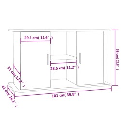 vidaXL Supporto per Acquario 101x41x58 cm in Legno ingegnerizzato Bianco