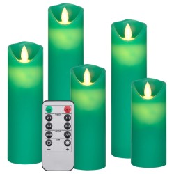 vidaXL Set Candele Elettriche a LED 5 pz con Telecomando Bianco Caldo