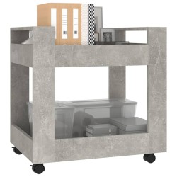 vidaXL Carrello Scrivania Grigio cemento 60x45x60 cm Legno ingegnerizzato