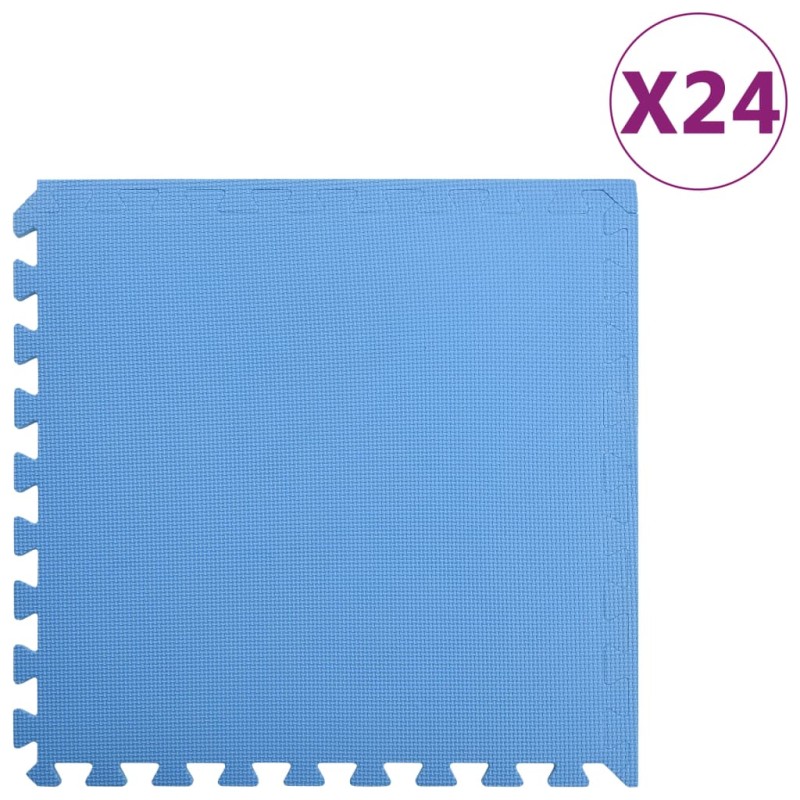 vidaXL Tappetino a Incastro 24 pz 8,64 m² in Schiuma EVA Blu