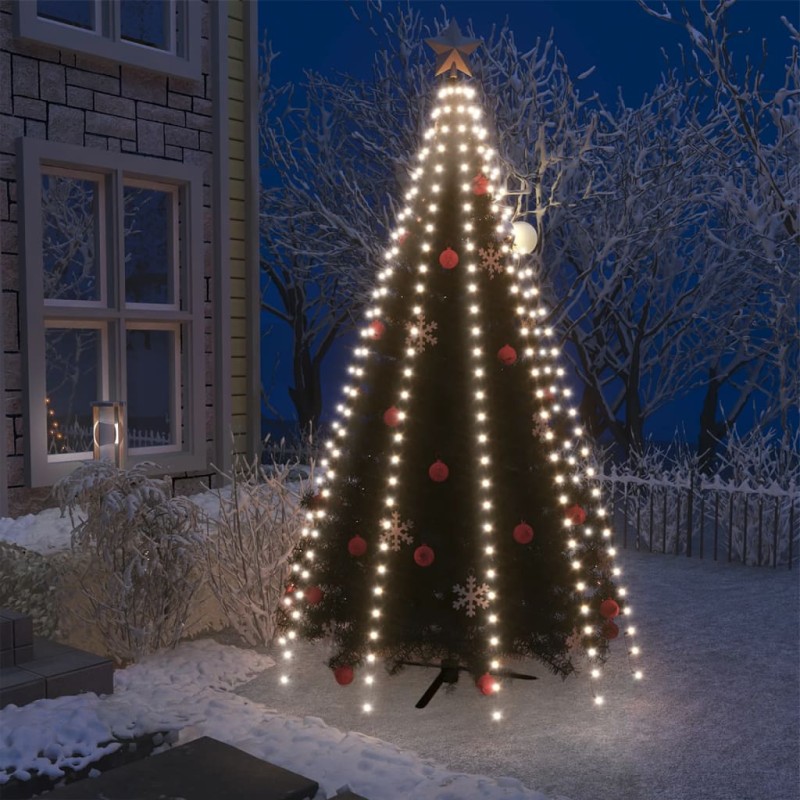 vidaXL Rete di Luce per Albero di Natale 250 LED Bianco Freddo 250 cm