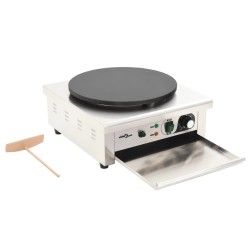 vidaXL Piastra Elettrica per Crepes con Vassoio Estraibile 40 cm 3000 W