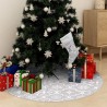 vidaXL Gonna Albero Natale Raffinata con Calza Bianca Tessuto 122 cm