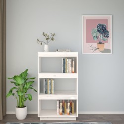 vidaXL Libreria/Divisorio Bianco 60x35x103cm in Legno Massello di Pino