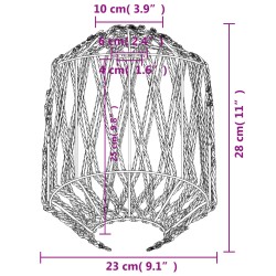 vidaXL Paralume Nero Ø23x28 cm Ferro e Carta