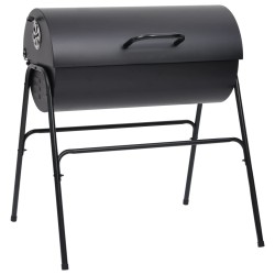 vidaXL Barbecue a Barile 2 Griglie di Cottura Nero 80x95x90 cm Acciaio