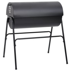 vidaXL Barbecue a Barile 2 Griglie di Cottura Nero 80x95x90 cm Acciaio