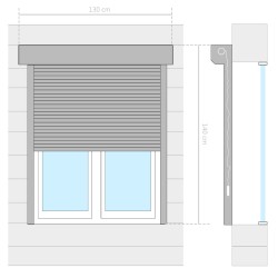 vidaXL Tapparella Avvolgibile in Alluminio 130x140 cm Antracite