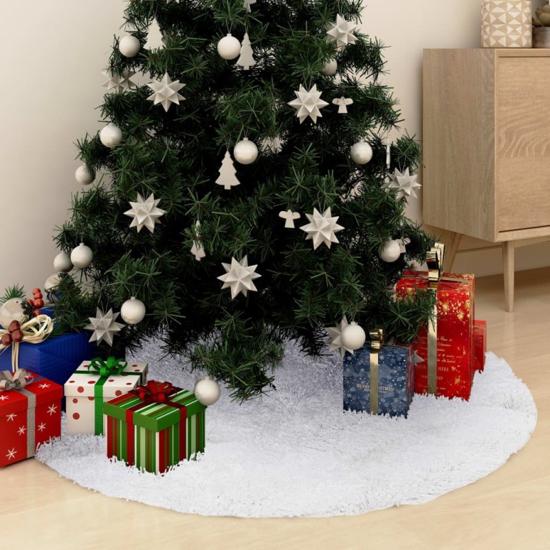 vidaXL Gonna per Albero di Natale Bianca 90 cm in Similpelle 