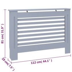 vidaXL Copertura per Radiatore Antracite 112x19x81 cm in MDF