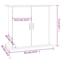 vidaXL Supporto Acquario 81x36x73cm in Legno ingegnerizzato Grigio Sonoma