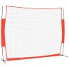 vidaXL Rete Baseball Rossa e Nera 369x107x271 cm Acciaio e Poliestere 