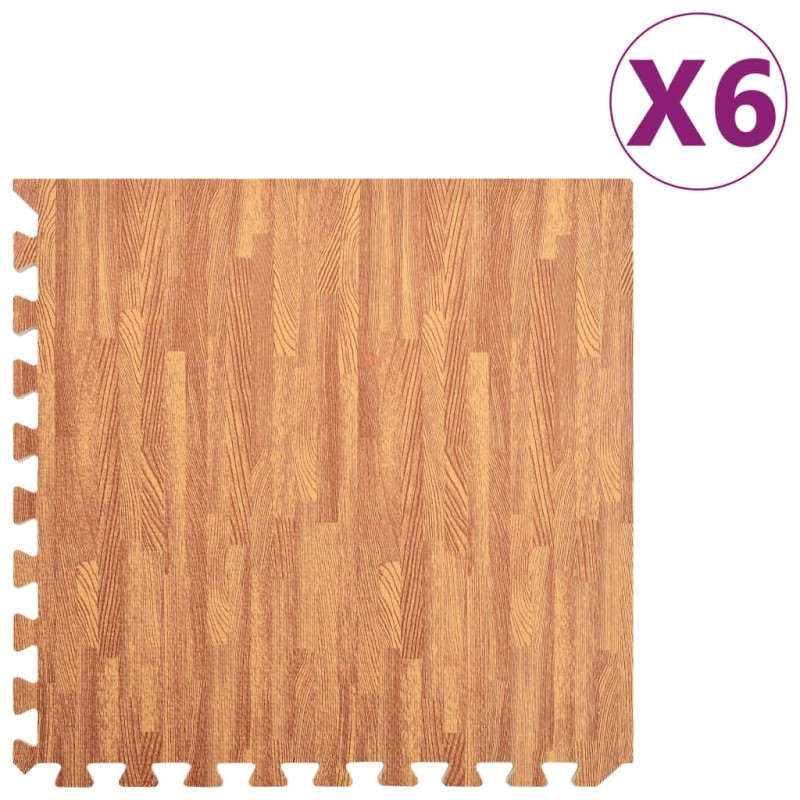 vidaXL Tappetino a Incastro 6 pz Venature Legno 2,16 ㎡ Schiuma EVA