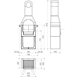 vidaXL Barbecue Fisso in Muratura con Canna Fumaria