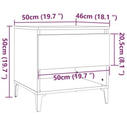 vidaXL Tavolino Grigio Cemento 50x46x50 cm in Legno Ingegnerizzato