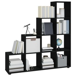 vidaXL Libreria a Scala Nera 142 cm in Legno Ingegnerizzato