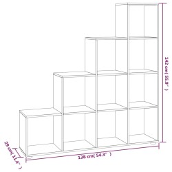 vidaXL Libreria a Scala Nera 142 cm in Legno Ingegnerizzato