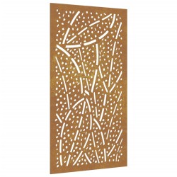 vidaXL Decorazione Muro da Giardino 105x55 cm Foglia Acciaio Corten