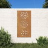 vidaXL Decorazione Muro da Giardino 105x55 cm Foglia Acciaio Corten