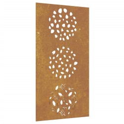 vidaXL Decorazione Muro da Giardino 105x55 cm Foglia Acciaio Corten