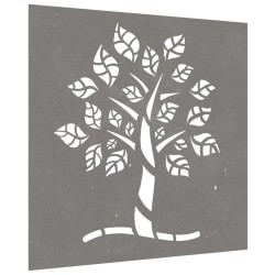 vidaXL Decorazione Muro da Giardino 55x55 cm Albero in Acciaio Corten