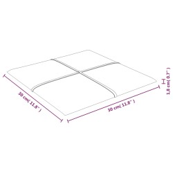 Pannelli Murali 12 pz Crema 30x30 cm in Tessuto 1,08 m²