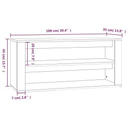 vidaXL Scarpiera Rovere Fumo 100x35x45 cm in Legno Ingegnerizzato