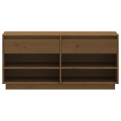 vidaXL Scarpiera Miele 110x34x52 cm in Legno Massello di Pino