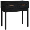 vidaXL Tavolo Consolle Nero 76,5x40x75 cm in Legno Massello di Pino