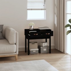 vidaXL Tavolo Consolle Nero 76,5x40x75 cm in Legno Massello di Pino