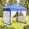 vidaXL Tenda per Feste Pieghevole con Pareti Laterali Blu 2x2 m