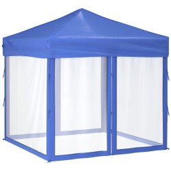 vidaXL Tenda per Feste Pieghevole con Pareti Laterali Blu 2x2 m