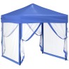 vidaXL Tenda per Feste Pieghevole con Pareti Laterali Blu 2x2 m