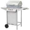 vidaXL Barbecue a Gas con Griglia 2 Fornelli Argento Acciaio Inox