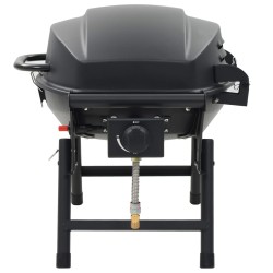 vidaXL Barbecue e Griglia a Gas Portatile con Fornello Nero