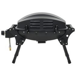 vidaXL Barbecue e Griglia a Gas Portatile con Fornello Nero