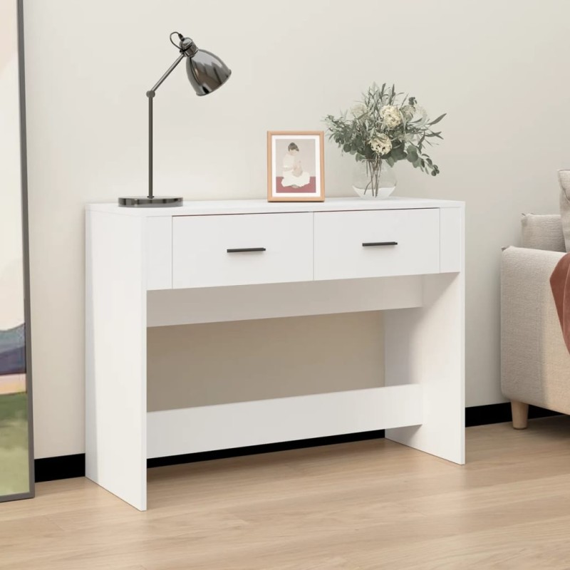 vidaXL Tavolino Consolle Bianco 100x39x75 cm in Legno Ingegnerizzato