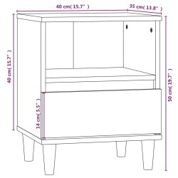 vidaXL Comodini 2 pz Rovere Marrone 40x35x50 cm