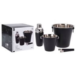 Excellent Houseware Set da Bar 4 pz in Acciaio Inox Nero Opaco