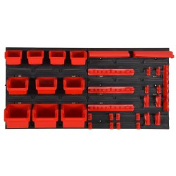 vidaXL Set da Officina 35 pz Rosso e Nero 77x39 cm in Polipropilene