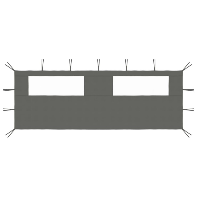 vidaXL Parete con Finestre per Gazebo 6x2 m Antracite