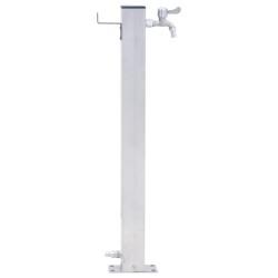 vidaXL Colonna d'Acqua da Giardino 100 cm Acciaio Inox Quadrato