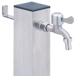 vidaXL Colonna d'Acqua da Giardino 100 cm Acciaio Inox Quadrato