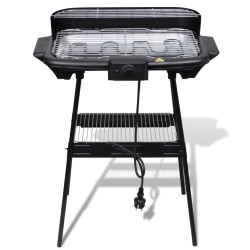 Barbecue elettrico rettangolare da giardino con grill e supporto