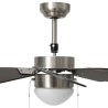 vidaXL Ventilatore da Soffitto con Luce 76 cm Marrone Scuro