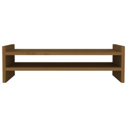 vidaXL Supporto per Monitor Miele 50x27x15 cm Legno Massello di Pino