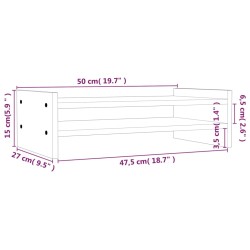 vidaXL Supporto per Monitor Miele 50x27x15 cm Legno Massello di Pino