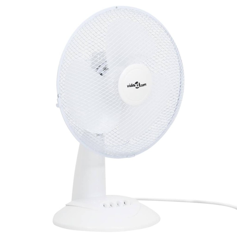 vidaXL Ventilatore da Tavolo a 3 Velocità 30 cm 40 W Bianco