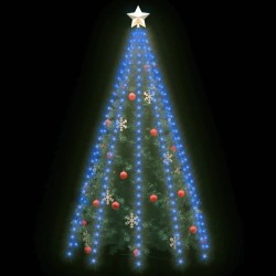 vidaXL Rete di Luce per Albero di Natale 300 LED Blu 300 cm