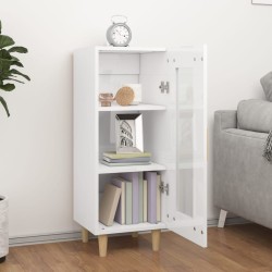 vidaXL Credenza Bianco Lucido 34,5x34x90 cm in Legno Ingegnerizzato